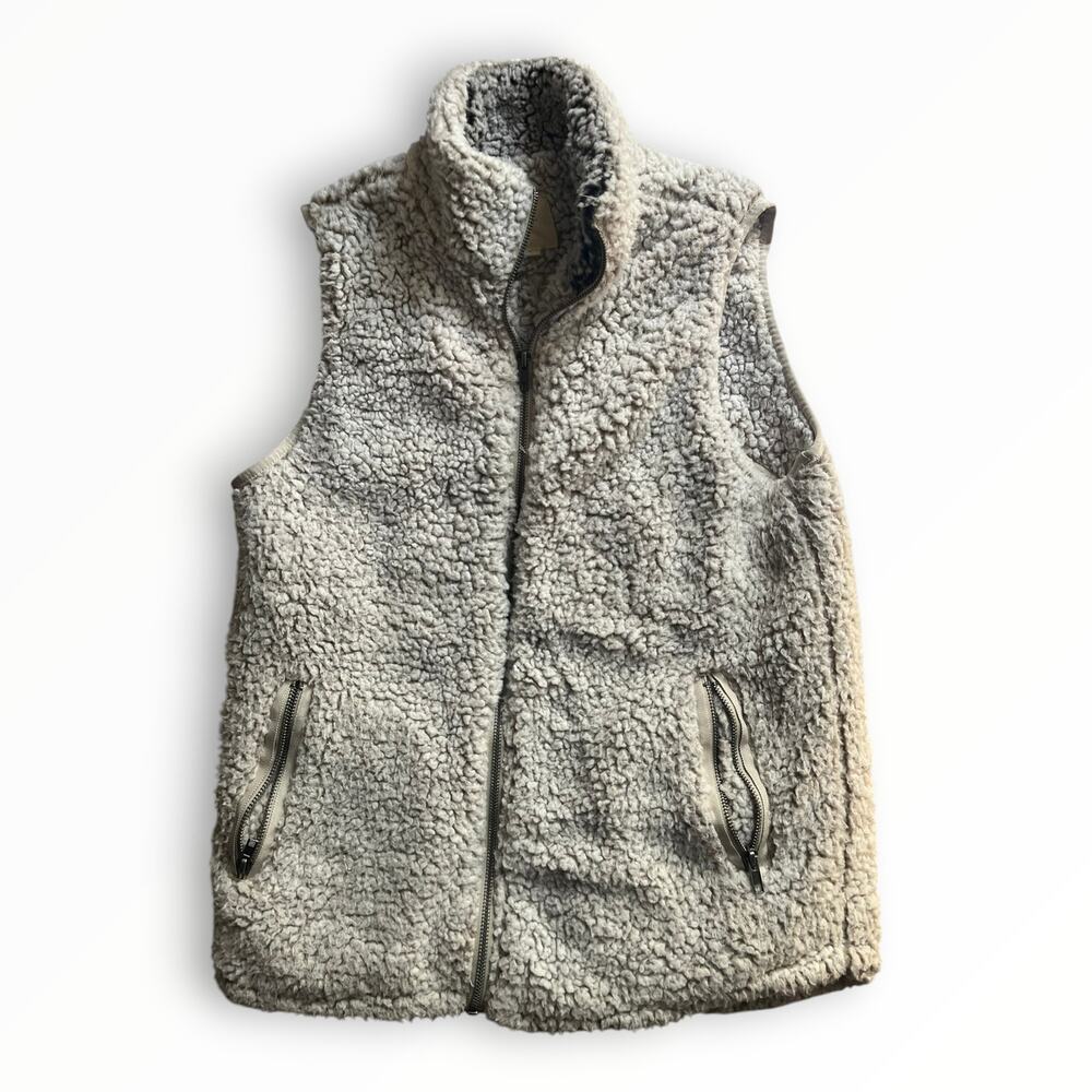 Thread & Supply Sherpa Vest White | Gray | Arctic Vest Women's Size S | EUC